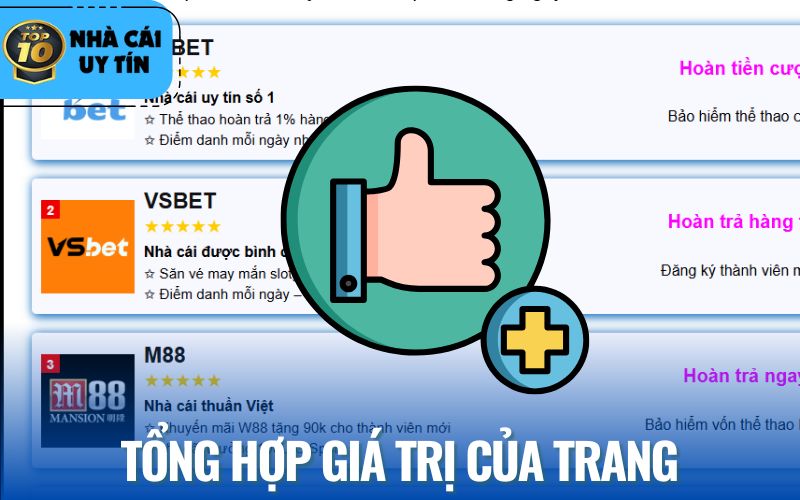 Các giá trị nhận được khi vào trang